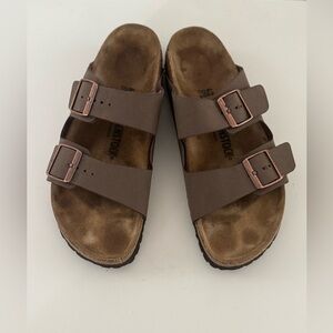 Birkenstock Arizona Birkibuc Sandals Double Strap Men's Mocha Size US M 9/L11